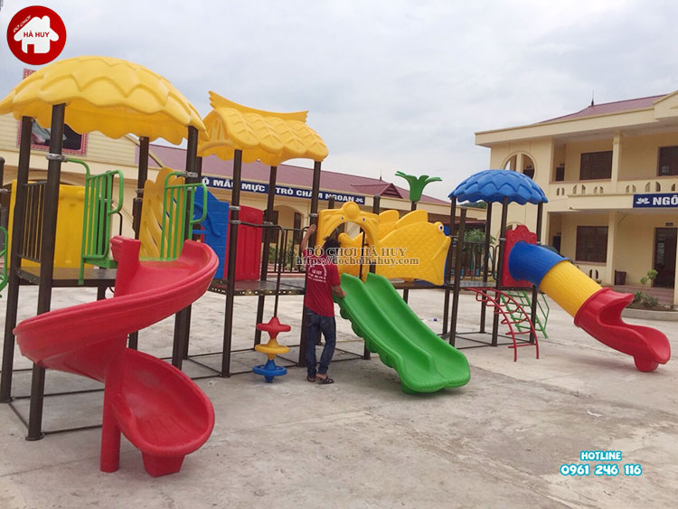 Lắp đặt đồ chơi ngoài trời cho trường mầm non tại Bắc Giang