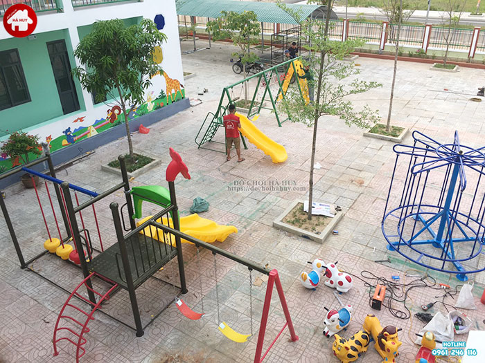 Lắp đặt đồ chơi vận động ngoài trời cho trường mầm non tại Hà Tĩnh